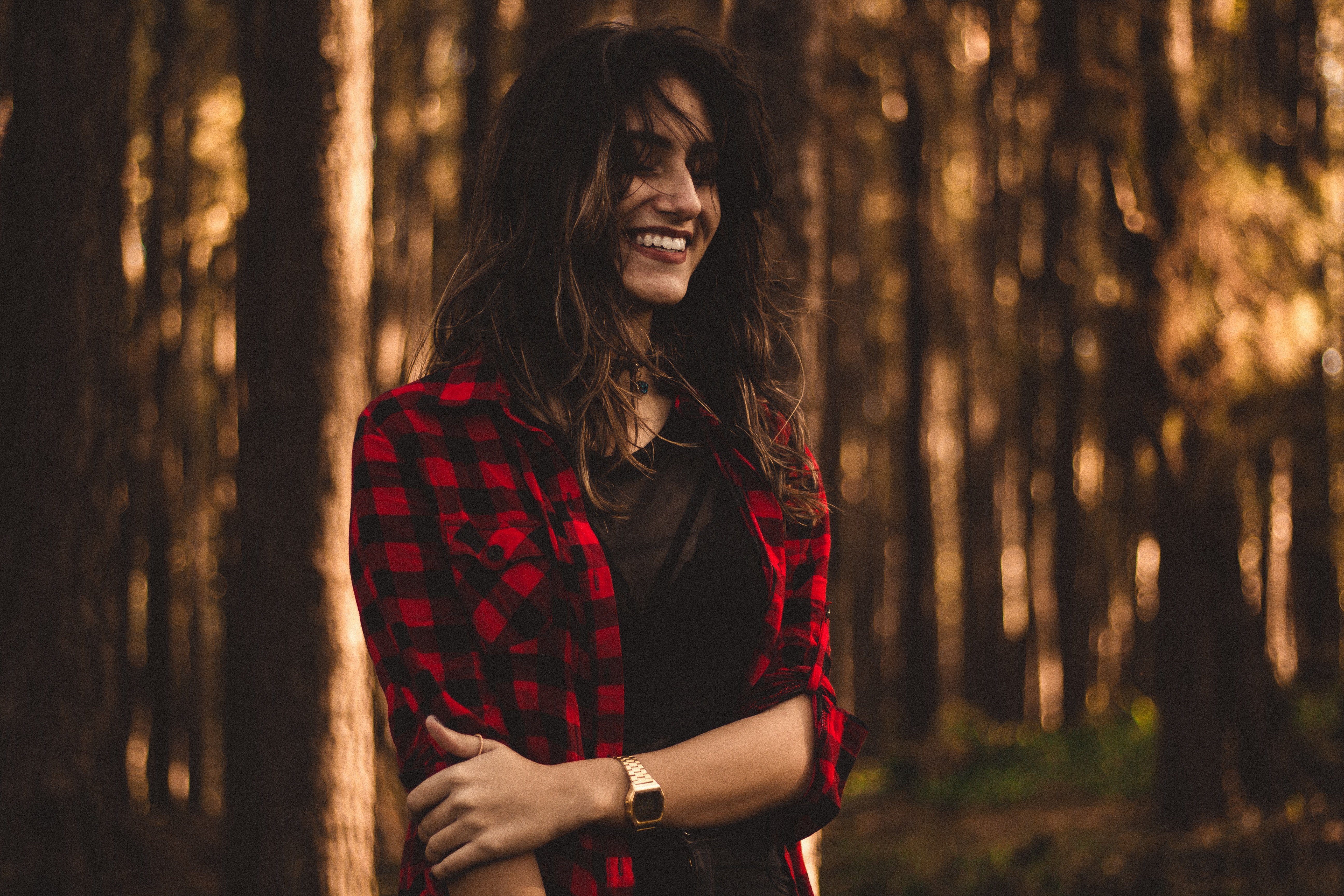 Red and Black Checked Girls Flannel Shirt